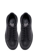 Erkek Siyah Bağcıklı Kalın Tabanlı Deri Sneaker | Derimod Erkek Siyah Bağcıklı Kalın Tabanlı Deri Sneaker | Derimod