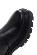 Women's Black Leather Thick Soled Zippered Boots | Derimod Women's Black Leather Thick Soled Zippered Boots | Derimod