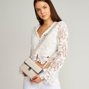 Women's Crossbody Bag with Staple Detail | Derimod Women's Crossbody Bag with Staple Detail | Derimod