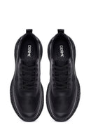 Erkek Siyah Bağcıklı Kalın Tabanlı Kumaş Sneaker | Derimod Erkek Siyah Bağcıklı Kalın Tabanlı Kumaş Sneaker | Derimod
