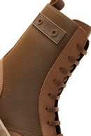 Women's Tan Zippered Leather Boots | Derimod Women's Tan Zippered Leather Boots | Derimod