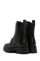 Women's Black Zippered Leather Boots | Derimod Women's Black Zippered Leather Boots | Derimod