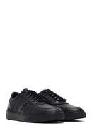 Men's Black Lace-Up Thick-Soled Leather Sneaker | Derimod Men's Black Lace-Up Thick-Soled Leather Sneaker | Derimod