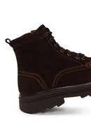 Male Brown Lace-Up Zip Closure Thick-Soled Suede Casual Boots | Derimod Male Brown Lace-Up Zip Closure Thick-Soled Suede Casual Boots | Derimod