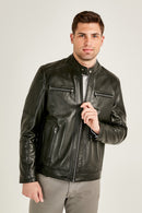 Alanzo Men's Leather Jacket | Derimod Alanzo Men's Leather Jacket | Derimod