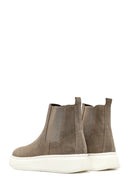 Men's Beige Thick-Soled Suede Leather Chelsea Boot | Derimod Men's Beige Thick-Soled Suede Leather Chelsea Boot | Derimod