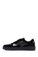 Kadın Siyah Bağcıklı Deri Sneaker | Derimod Kadın Siyah Bağcıklı Deri Sneaker | Derimod