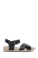 Women's Black Leather Comfort Sandals | Derimod Women's Black Leather Comfort Sandals | Derimod