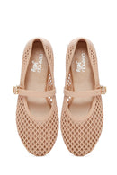 Women's Beige Buckled Jelly Ballerinas | Derimod Women's Beige Buckled Jelly Ballerinas | Derimod