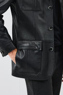 Kevin Men's Black Blazer Leather Jacket | Derimod Kevin Men's Black Blazer Leather Jacket | Derimod