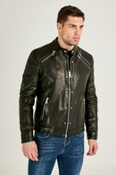 Westbrook Men's Leather Jacket | Derimod Westbrook Men's Leather Jacket | Derimod