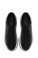 Erkek Siyah Bağcıklı Kalın Tabanlı Deri Sneaker | Derimod Erkek Siyah Bağcıklı Kalın Tabanlı Deri Sneaker | Derimod