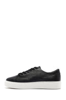 Men's Black Lace-up Thick-Sole Leather Sneaker | Derimod Men's Black Lace-up Thick-Sole Leather Sneaker | Derimod