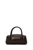 Woman Brown Long Strap Snake Print Shoulder Bag | Derimod Woman Brown Long Strap Snake Print Shoulder Bag | Derimod