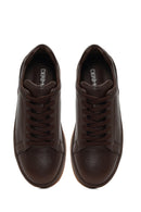 Erkek Kahverengi Bağcıklı Deri Sneaker | Derimod Erkek Kahverengi Bağcıklı Deri Sneaker | Derimod