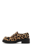 Kadın Leopar Deri Maskülen Loafer | Derimod Kadın Leopar Deri Maskülen Loafer | Derimod