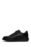 Erkek Siyah Bağcıklı Deri Sneaker | Derimod Erkek Siyah Bağcıklı Deri Sneaker | Derimod