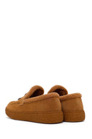 Kadın Camel Tokalı Kalın Tabanlı Süet Deri Teddy Loafer | Derimod Kadın Camel Tokalı Kalın Tabanlı Süet Deri Teddy Loafer | Derimod