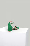 Suede Ankle Strap Women's Leather Heeled Sandals | Derimod Suede Ankle Strap Women's Leather Heeled Sandals | Derimod