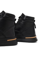 Men Black Lace-up Leather Casual Boot | Derimod Men Black Lace-up Leather Casual Boot | Derimod
