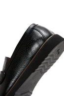 Erkek Siyah Deri Baskılı Casual Loafer | Derimod Erkek Siyah Deri Baskılı Casual Loafer | Derimod