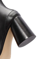 Women's Black Zippered Thick Heeled Leather Boots | Derimod Women's Black Zippered Thick Heeled Leather Boots | Derimod