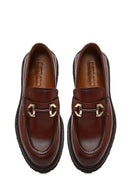 Men's Brown Buckled Thick-Soled Leather Loafer | Derimod Men's Brown Buckled Thick-Soled Leather Loafer | Derimod