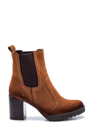 Women's Leather Suede Heeled Boots | Derimod Women's Leather Suede Heeled Boots | Derimod