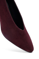 Kadın Bordo Kısa İnce Topuklu Süet Deri Stiletto | Derimod Kadın Bordo Kısa İnce Topuklu Süet Deri Stiletto | Derimod