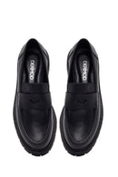 Woman Black Thick-Soled Leather Masculine Loafer | Derimod Woman Black Thick-Soled Leather Masculine Loafer | Derimod