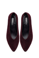 Kadın Bordo Kısa İnce Topuklu Süet Deri Stiletto | Derimod Kadın Bordo Kısa İnce Topuklu Süet Deri Stiletto | Derimod