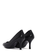 Women's Black Thin Heeled Leather Stiletto | Derimod Women's Black Thin Heeled Leather Stiletto | Derimod