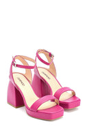 Women's Platform Heeled Leather Sandals | Derimod Women's Platform Heeled Leather Sandals | Derimod