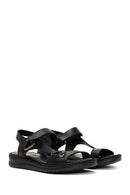 Kadın Siyah Deri Comfort Sandalet | Derimod Kadın Siyah Deri Comfort Sandalet | Derimod