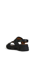 Geox Women's Black Lisbona Leather Sandals | Derimod Geox Women's Black Lisbona Leather Sandals | Derimod