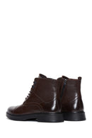 Men's Brown Leather Flat Boots | Derimod Men's Brown Leather Flat Boots | Derimod