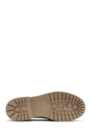 Women's Beige Thick-Soled Accessory Suede Leather Masculine Loafer | Derimod Women's Beige Thick-Soled Accessory Suede Leather Masculine Loafer | Derimod