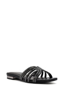 Women's Black Stone Slippers | Derimod Women's Black Stone Slippers | Derimod