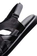 Women's Black Leather Comfort Sandals | Derimod Women's Black Leather Comfort Sandals | Derimod