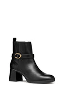 Geox Women's Black Walk Pleasure Zippered Thick Heel Leather Boots | Derimod Geox Women's Black Walk Pleasure Zippered Thick Heel Leather Boots | Derimod