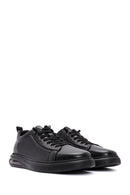 Erkek Siyah Bağcıklı Deri Sneaker | Derimod Erkek Siyah Bağcıklı Deri Sneaker | Derimod