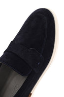 Men's Navy Blue Suede Leather Casual Loafer | Derimod Men's Navy Blue Suede Leather Casual Loafer | Derimod