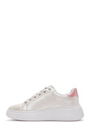Women's White Lace-Up Thick Soled Sneaker | Derimod Women's White Lace-Up Thick Soled Sneaker | Derimod