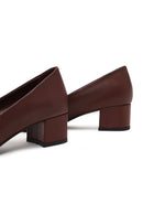 Derimod Flex Women Burgundy Thick Heeled Leather Shoes | Derimod Derimod Flex Women Burgundy Thick Heeled Leather Shoes | Derimod