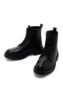 Men's Black Zippered Casual Leather Boots | Derimod Men's Black Zippered Casual Leather Boots | Derimod