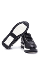 Kadın Siyah Deri Kalın Tabanlı Sneaker | Derimod Kadın Siyah Deri Kalın Tabanlı Sneaker | Derimod