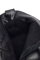 Woman Black Zip Closure Leather Cowboy Boots | Derimod Woman Black Zip Closure Leather Cowboy Boots | Derimod
