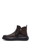 Male Brown Zip Closure Thick-Soled Leather Boots | Derimod Male Brown Zip Closure Thick-Soled Leather Boots | Derimod