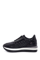 Kadın Siyah Deri Kalın Tabanlı Sneaker | Derimod Kadın Siyah Deri Kalın Tabanlı Sneaker | Derimod
