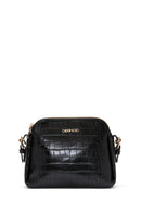 Women's Black Crocodile Cross Bag | Derimod Women's Black Crocodile Cross Bag | Derimod